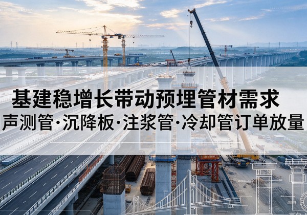 彭州基建稳增长带动预埋监测管材需求，声测管、沉降板、注浆管订单持续放量